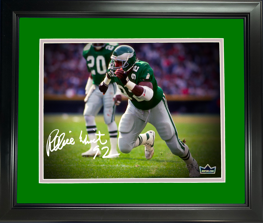 Framed Reggie White Facsimile Laser Engraved Signature Auto Philadelphia Eagles 11"x14"Football Photo HOFSM Holo (ONLINE ORDER ONLY)