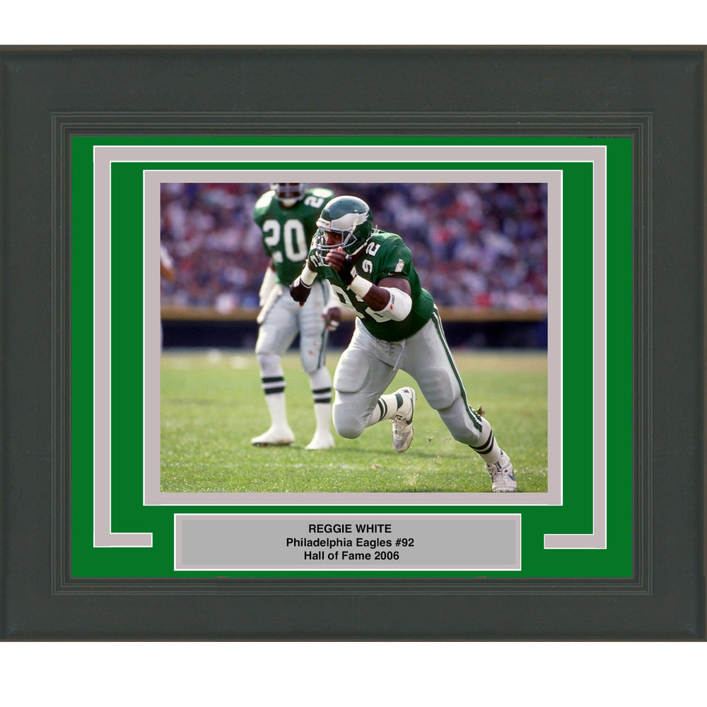 Framed Reggie White Philadelphia Eagles 8x10 Football Photo (ONLINE ORDER ONLY)