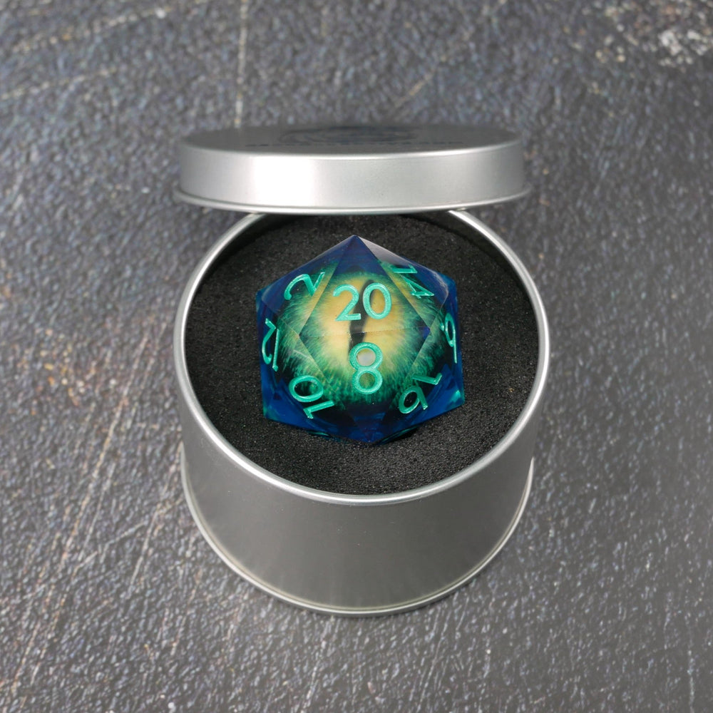 Remorhaz's Eye | Giant D20 Moving Eye DnD Dice | Acrylic RPG Gaming Dice (ONLINE ORDER ONLY)