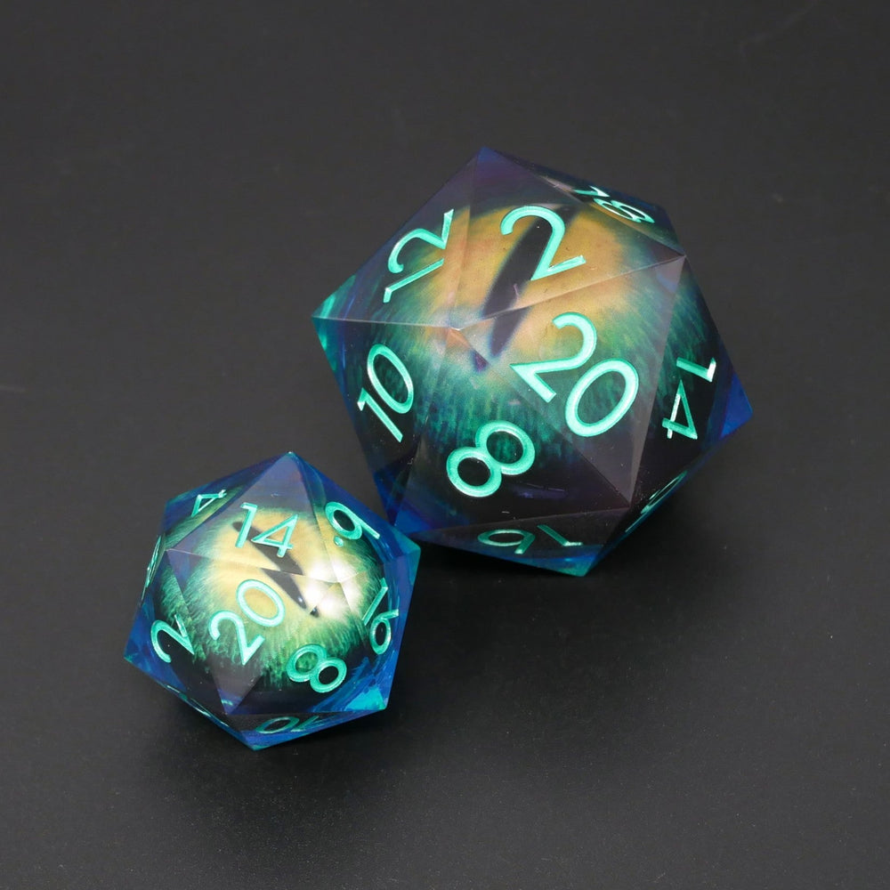 Remorhaz's Eye |  7 Piece Moving Eye DnD Dice Set | Acrylic RPG Gaming Dice (ONLINE ORDER ONLY)