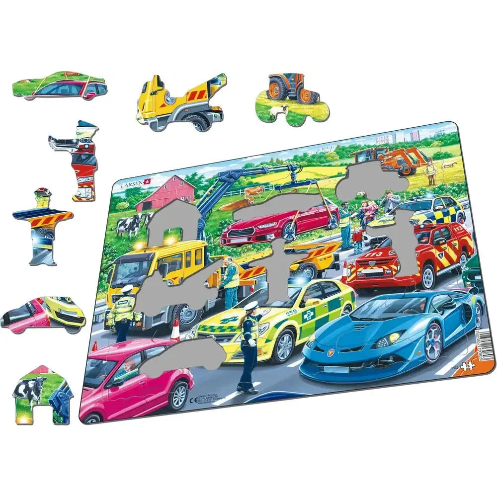 Rescue Vehicles 26 Piece Tray Jigsaw Puzzle Larsen
