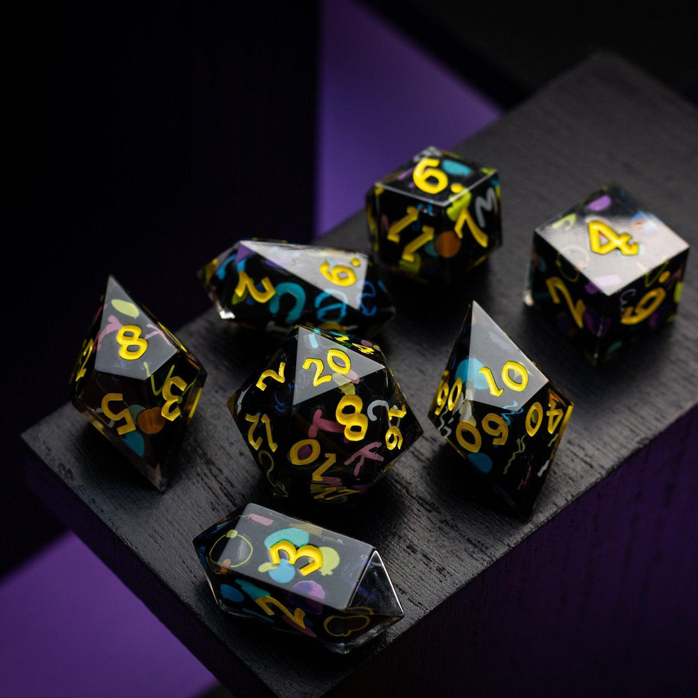 Retro Handmade Resin DND Dice Set (ONLINE ORDER ONLY)