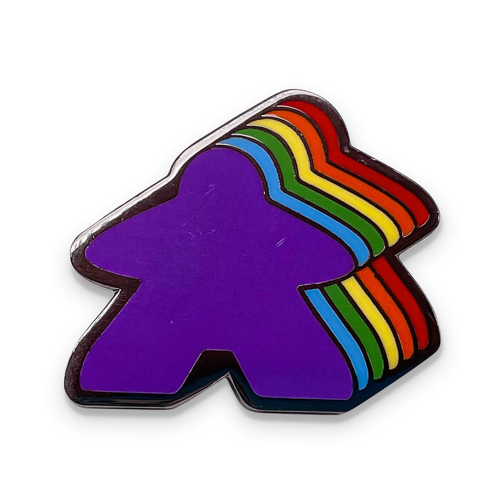 Retro Rainbow Meeple - Hard Enamel Adventure Pin By Norse Foundry (ONLINE ORDER ONLY)