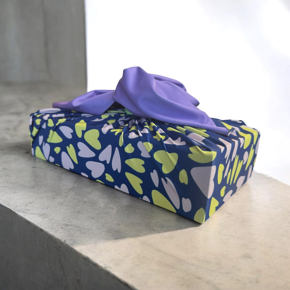 Large Reusable Cloth Furoshiki Gift Wrap | Bright Hearts (ONLINE ORDER ONLY)