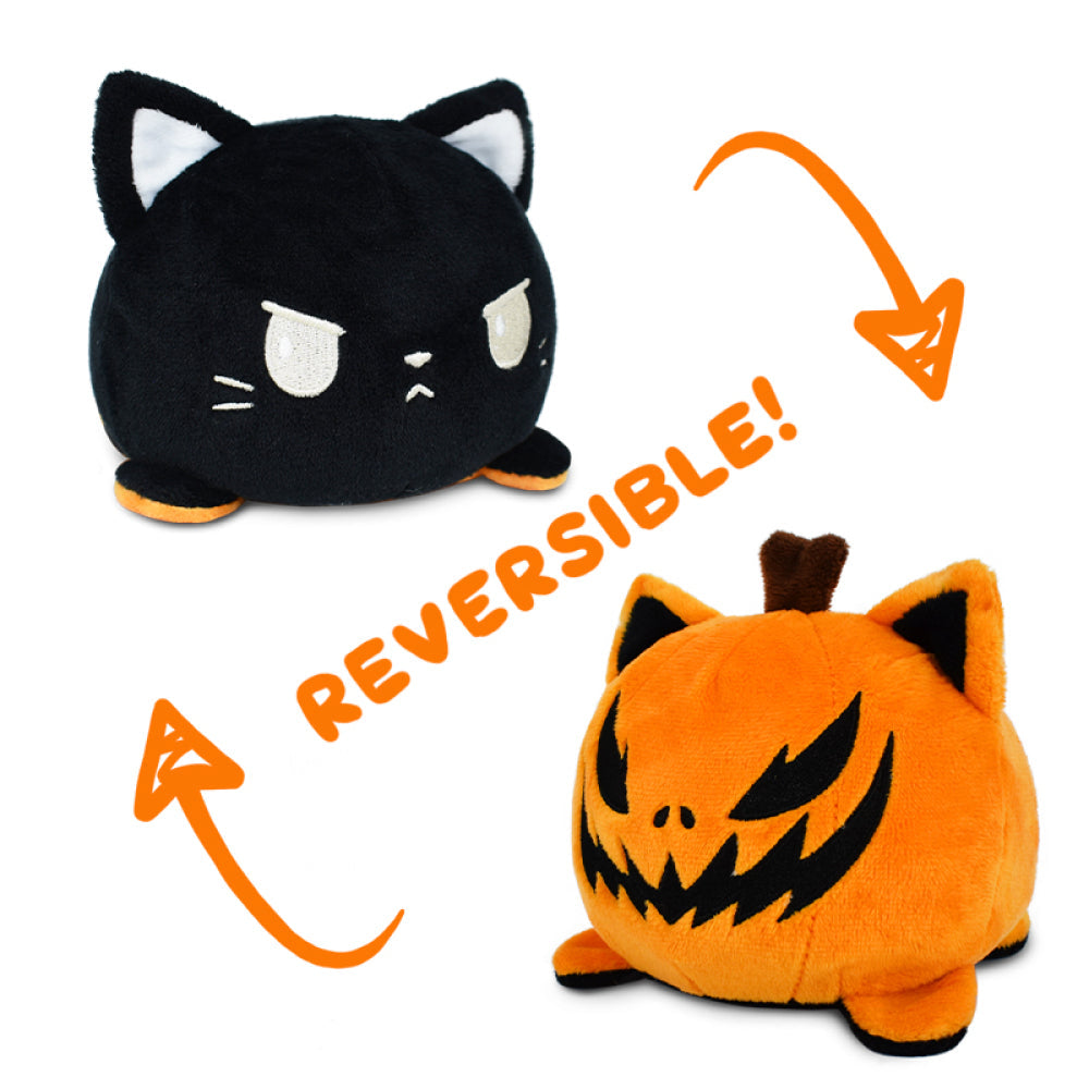 TeeTurtle Reversible Cat: Jack-O-Lantern Orange/Black (Mini) (ONLINE ORDER ONLY)