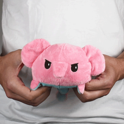 TeeTurtle Reversible Elephant: Aqua/Pink (Mini) (ONLINE ORDER ONLY)