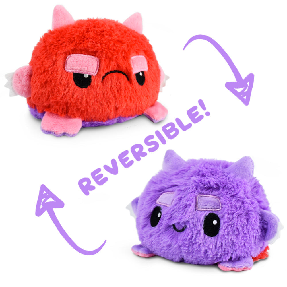 TeeTurtle Reversible Fuzzy Monster: Purple/Red (Mini) (ONLINE ORDER ONLY)