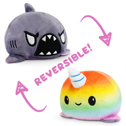 TeeTurtle Reversible Narwhal/Shark: Rainbow/Gray (Mini) (ONLINE ORDER ONLY)