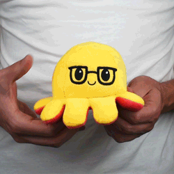 TeeTurtle Reversible Octopus: Yellow/Red Glasses (Mini) (ONLINE ORDER ONLY)