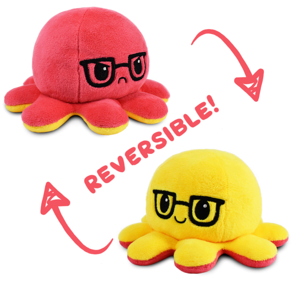 TeeTurtle Reversible Octopus: Yellow/Red Glasses (Mini) (ONLINE ORDER ONLY)
