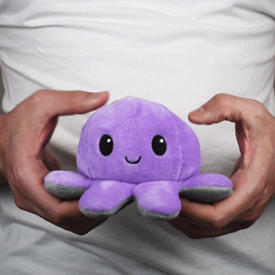 TeeTurtle Reversible Octopus: Purple/Gray (Mini) (ONLINE ORDER ONLY)
