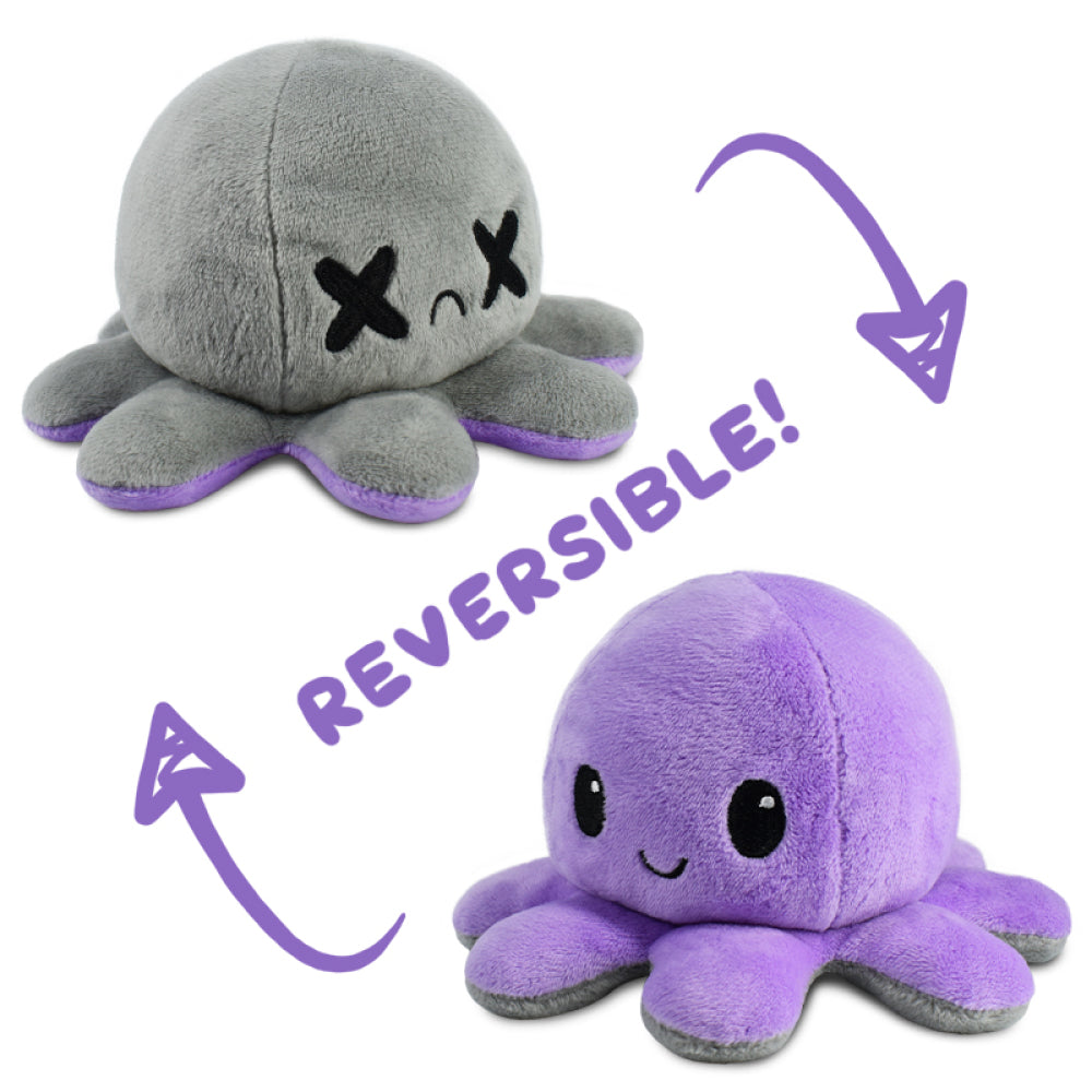 TeeTurtle Reversible Octopus: Purple/Gray (Mini) (ONLINE ORDER ONLY)