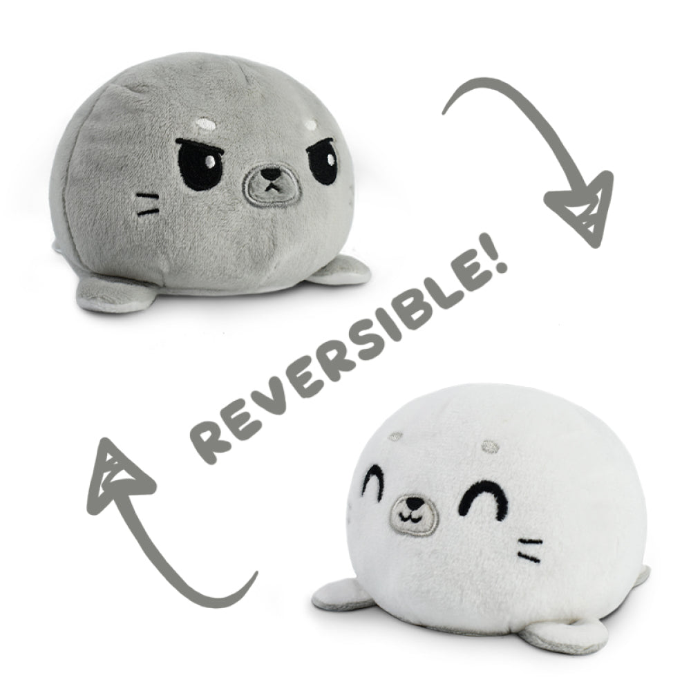 TeeTurtle Reversible Seal: White/Gray (Mini) (ONLINE ORDER ONLY)