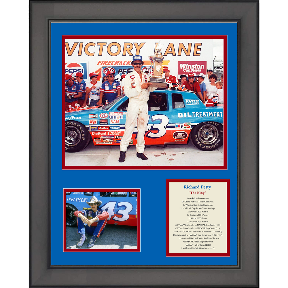 Framed Richard Petty Hall of Fame 11"x14"Three Photo Collage (ONLINE ORDER ONLY)