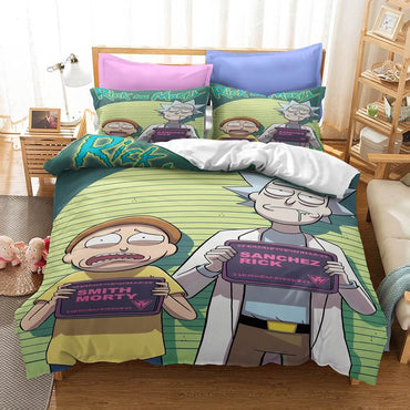 Rick And Morty 3 Piece Bedding Set Quilt Cover Without Filler (Online Order Only)