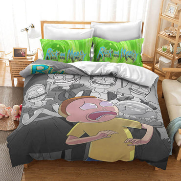 Rick And Morty 3 Piece Bedding Set Quilt Cover Without Filler (Online Order Only)