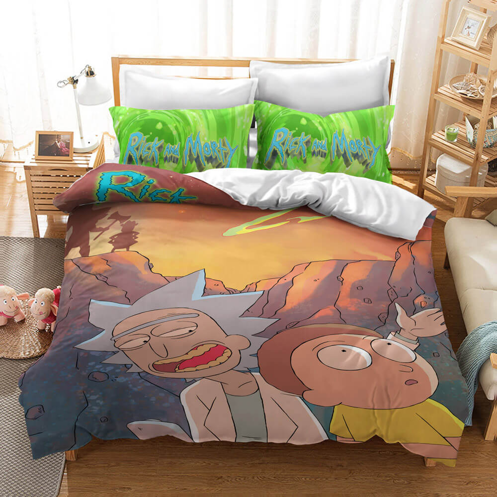 Rick And Morty 3 Piece Bedding Set Quilt Cover Without Filler (Online Order Only)
