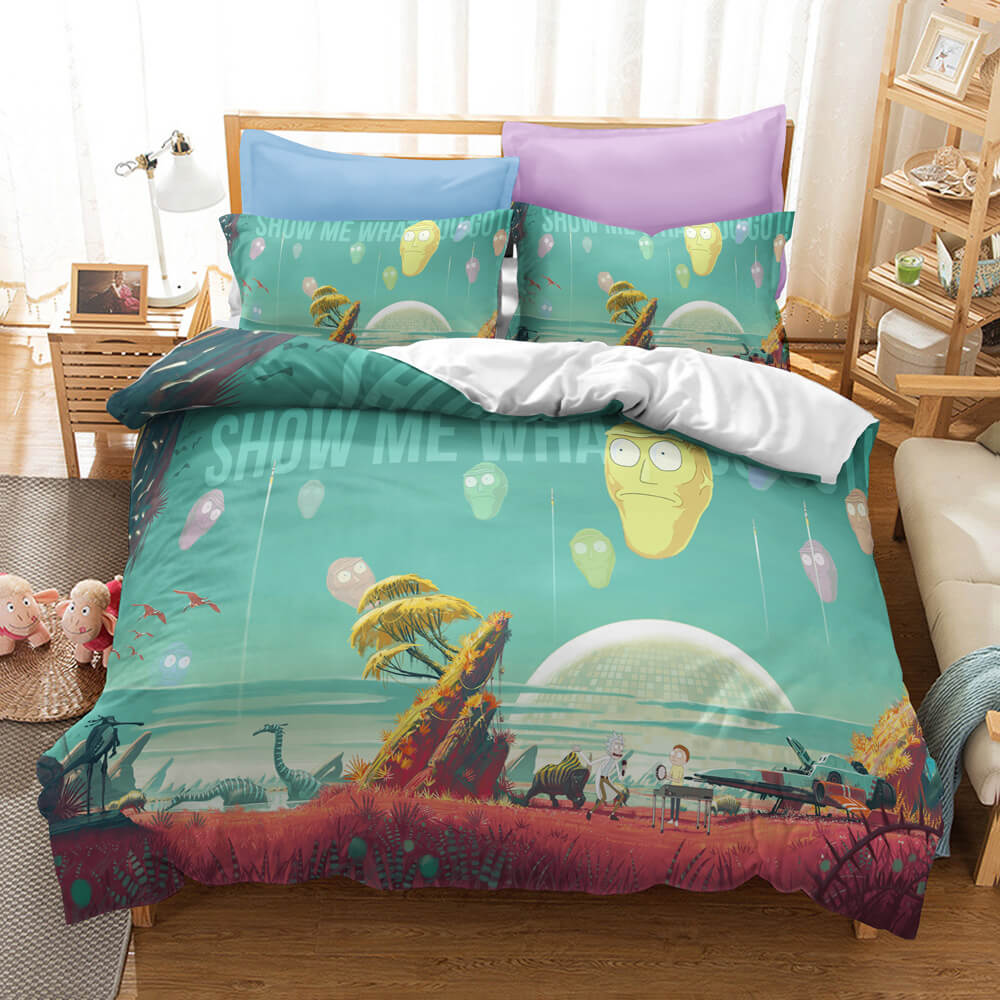 Rick And Morty 3 Piece Bedding Set Quilt Cover Without Filler (Online Order Only)