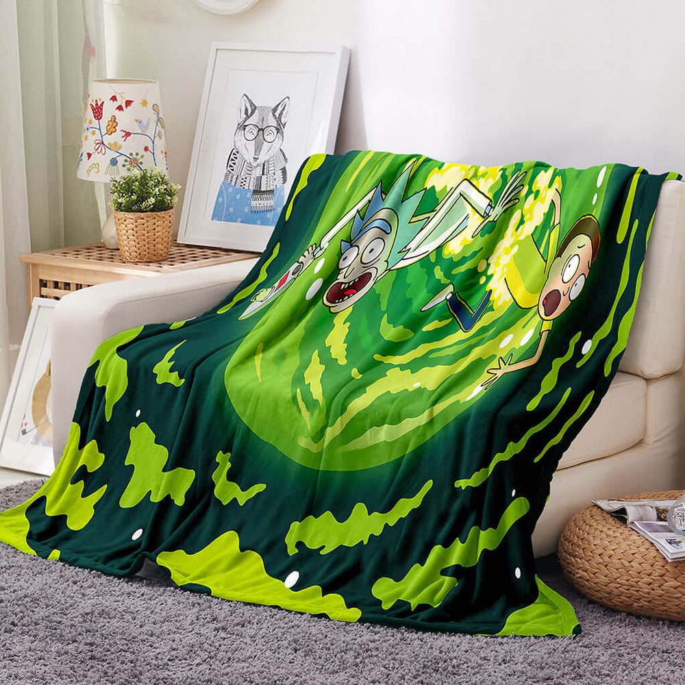 Rick and Morty Blanket Flannel Throw Room Decoration (Online Order Only)