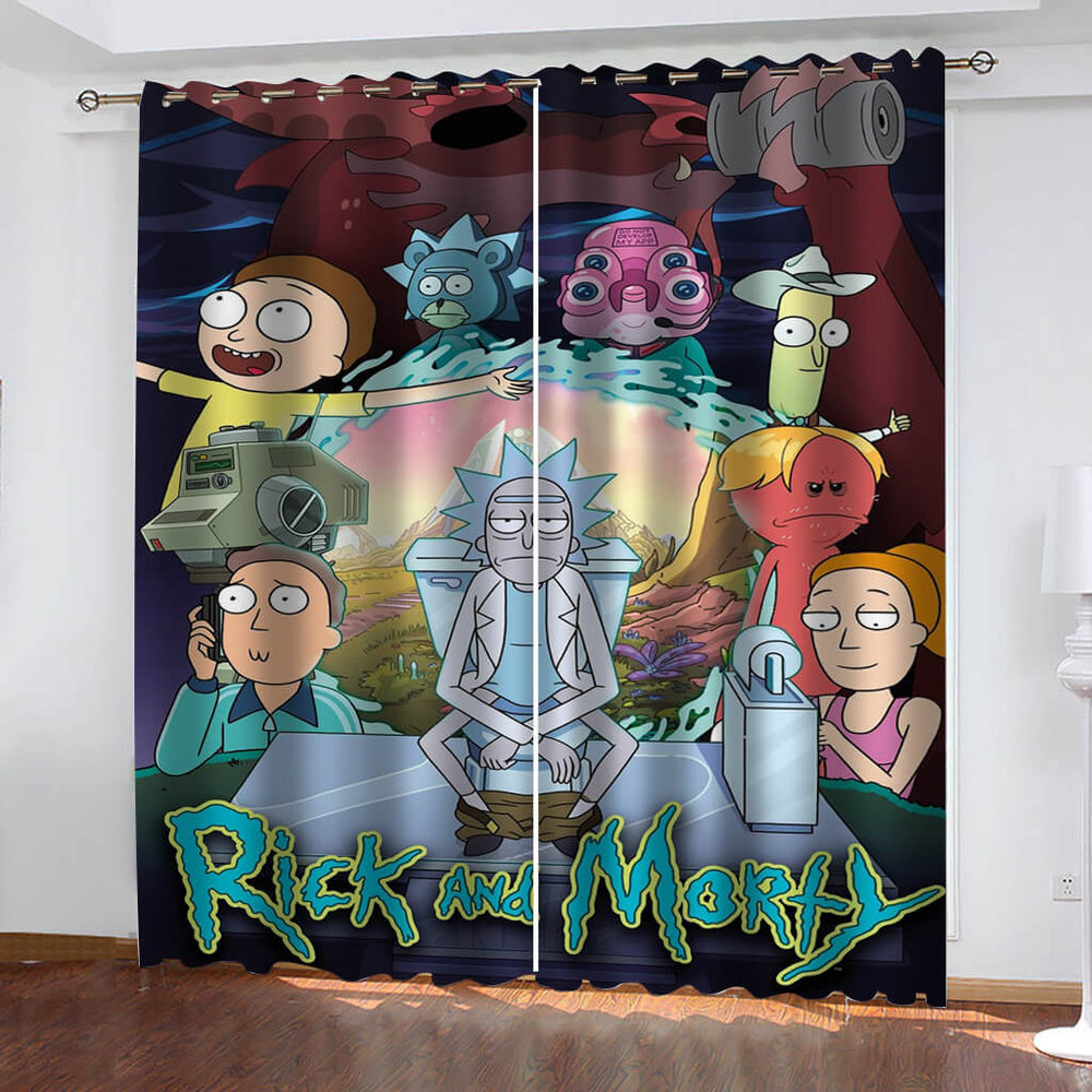 Rick and Morty Curtains Cosplay Blackout Window Treatments Drapes (Online Order Only)