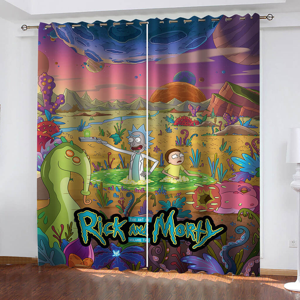 Rick and Morty Curtains Cosplay Blackout Window Treatments Drapes (Online Order Only)