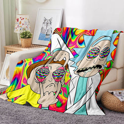 Rick and Morty Pattern Blanket Flannel Throw Room Decoration (Online Order Only)