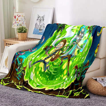 Rick and Morty Pattern Blanket Flannel Throw Room Decoration (Online Order Only)