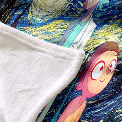 Rick and Morty Pattern Blanket Flannel Throw Room Decoration (Online Order Only)