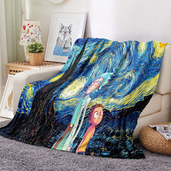 Rick and Morty Pattern Blanket Flannel Throw Room Decoration (Online Order Only)