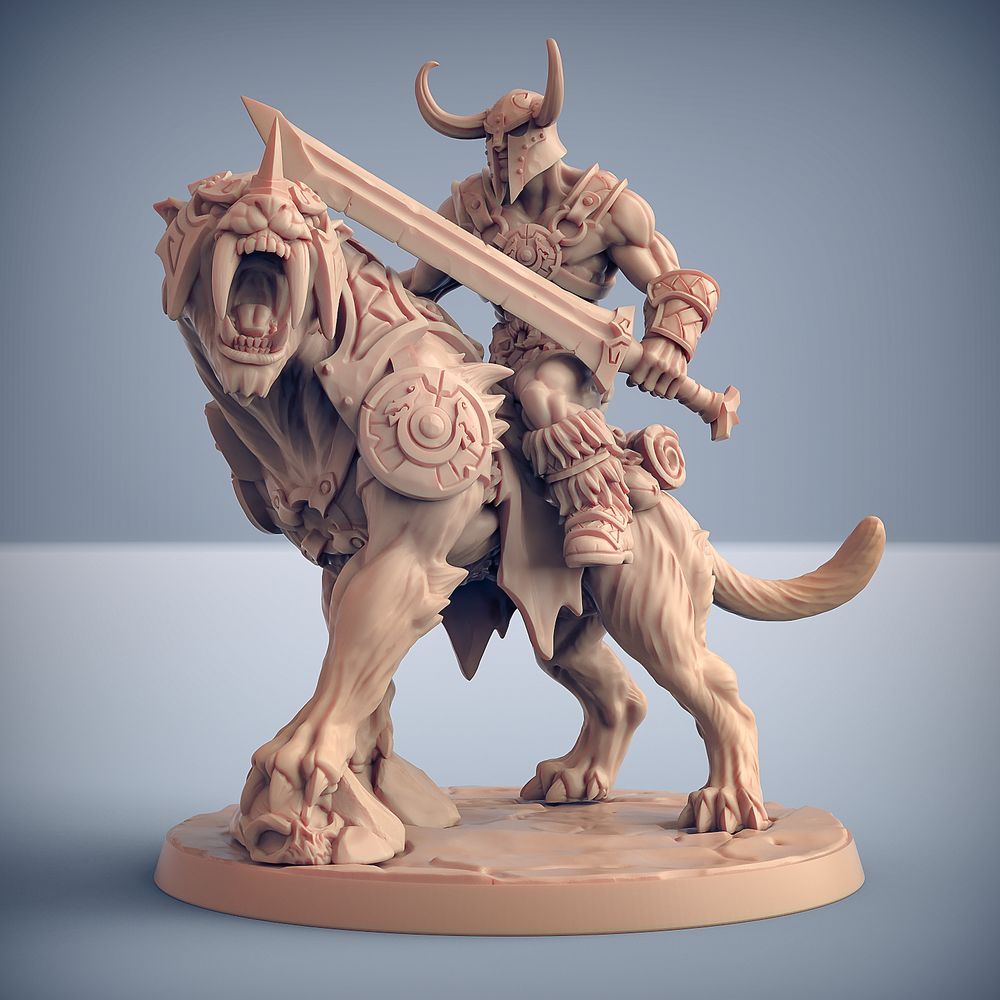 3D Printed Artisan Guild Smilodon Riders Dragonpeak Barbarians 28mm 32mm (Online Only)
