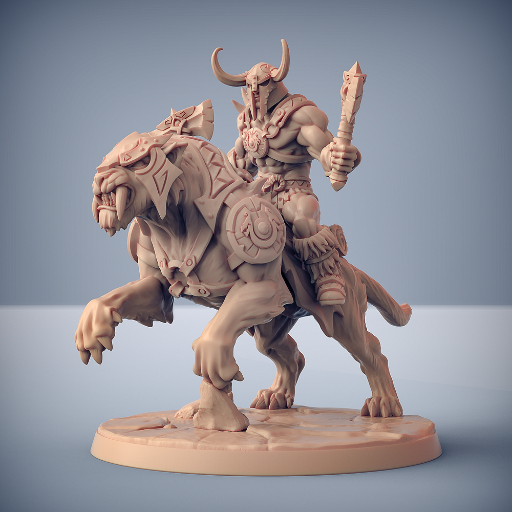 3D Printed Artisan Guild Smilodon Riders Dragonpeak Barbarians 28mm 32mm (Online Only)