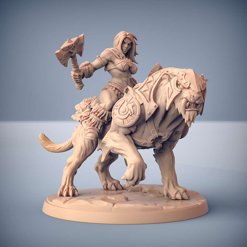 3D Printed Artisan Guild Smilodon Riders Dragonpeak Barbarians 28mm 32mm (Online Only)