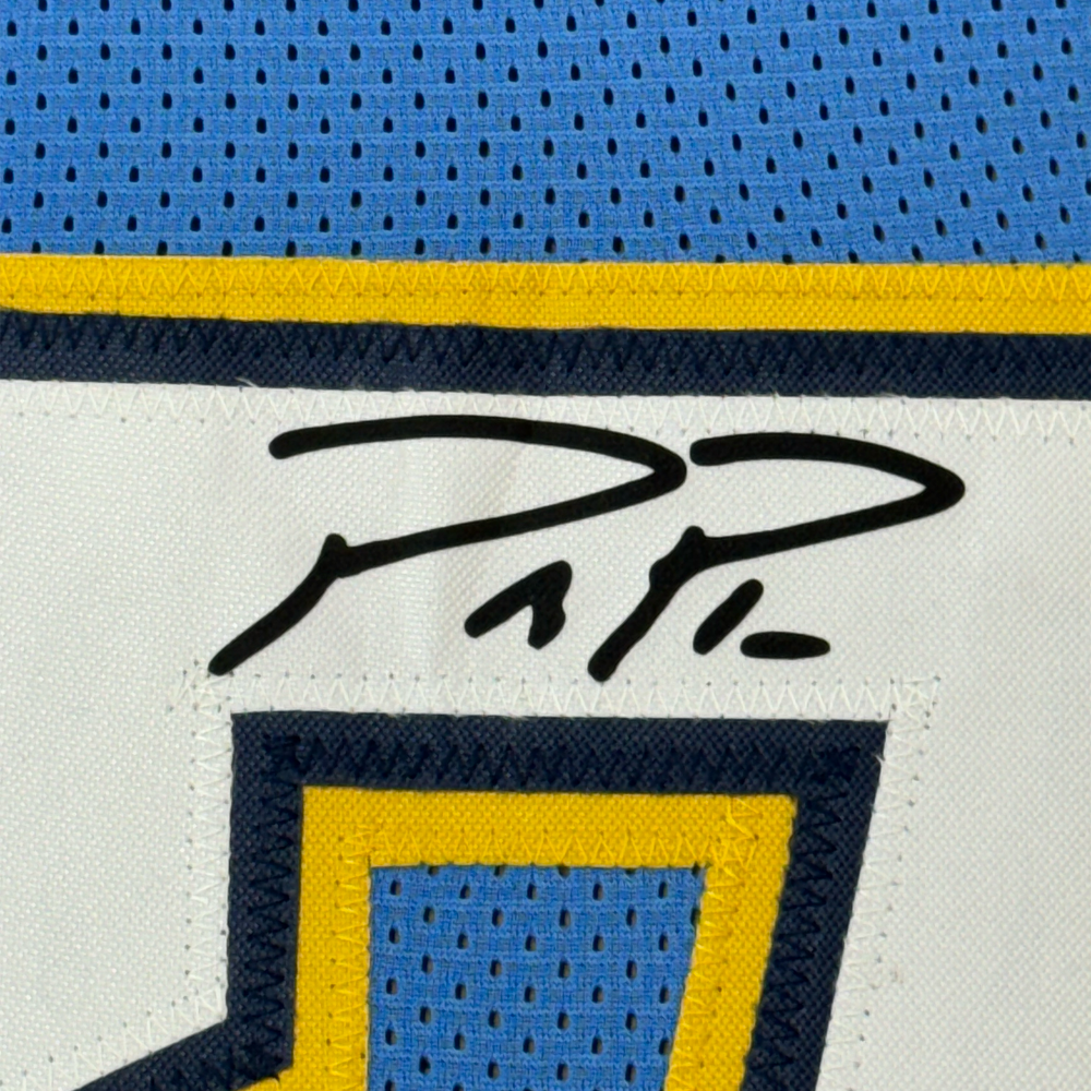 Framed Facsimile Autographed Philip Rivers 35x39 Los Angeles LA Powder Blue Reprint Laser Auto Football Jersey (ONLINE ORDER ONLY)