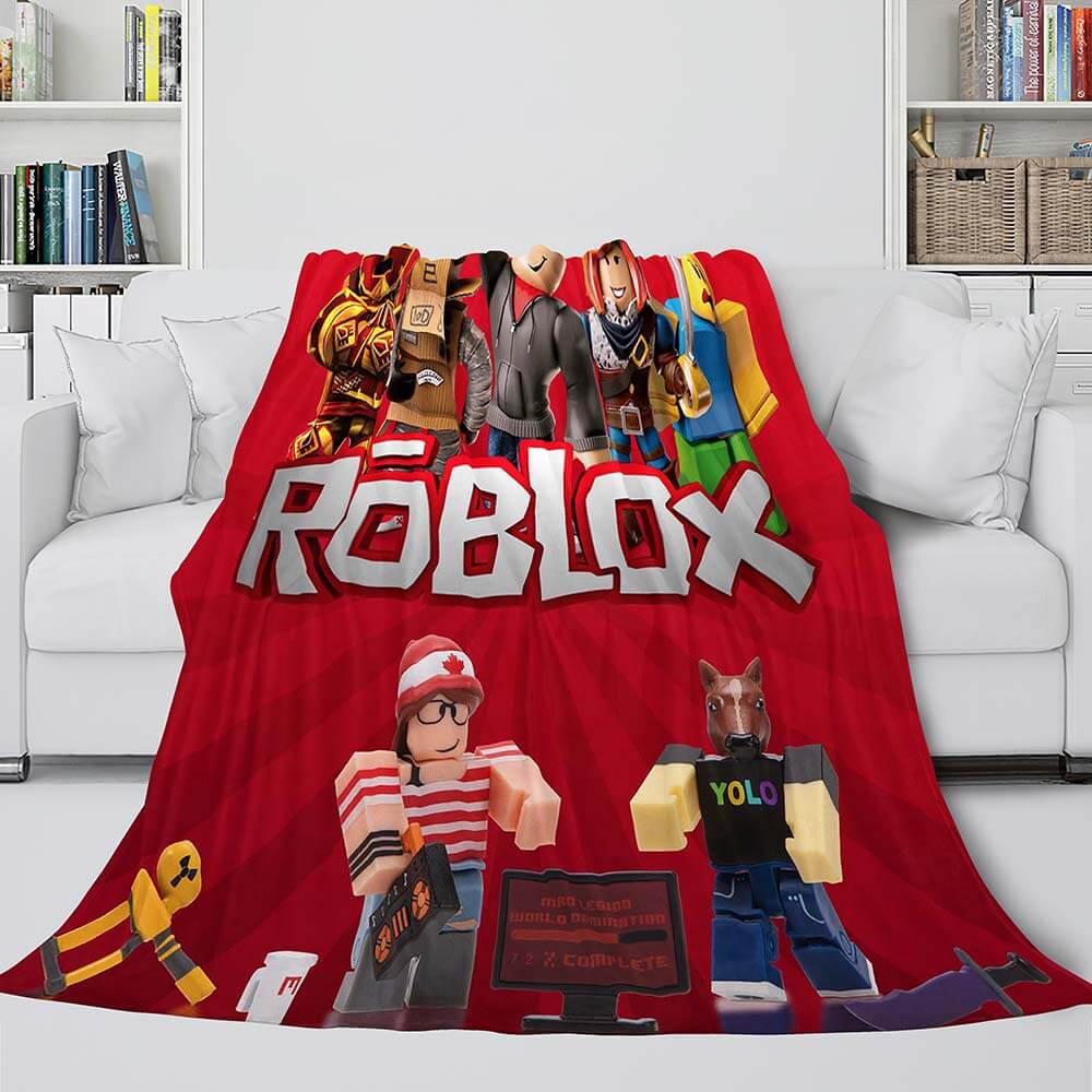 Roblox Blanket Flannel Fleece Throw Cosplay Blanket Christmas Bedding (Online Order Only)