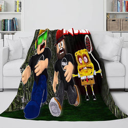 Roblox Blanket Flannel Fleece Throw Cosplay Blanket Christmas Bedding (Online Order Only)