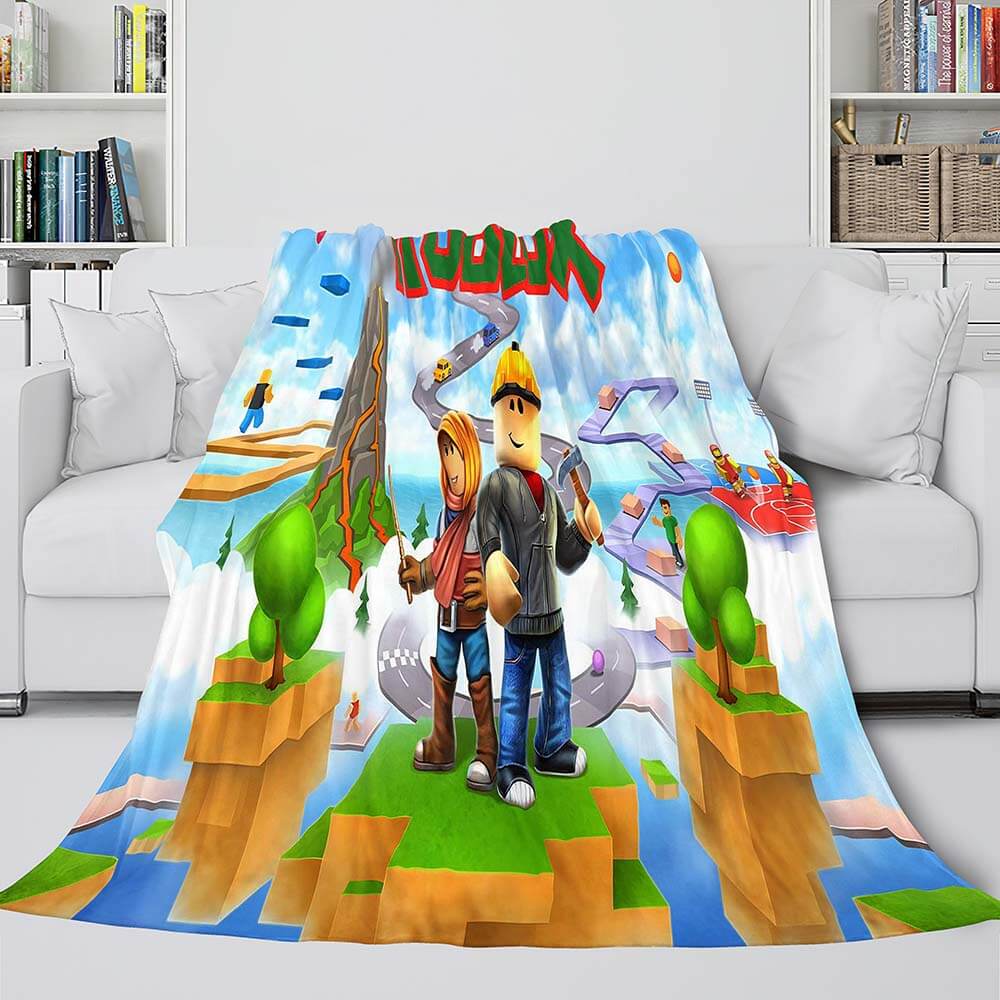 Roblox Blanket Flannel Fleece Throw Cosplay Blanket Christmas Bedding (Online Order Only)