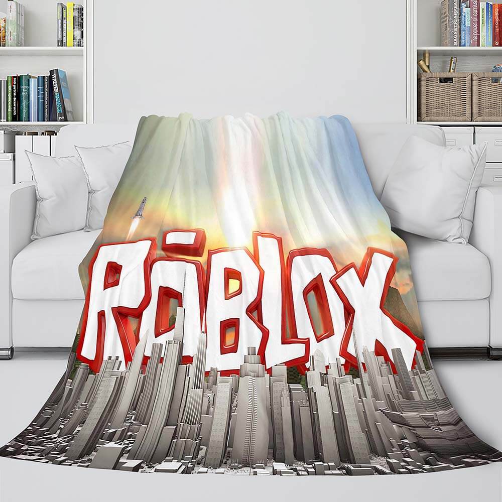 Roblox Blanket Flannel Fleece Throw Cosplay Blanket Christmas Bedding (Online Order Only)