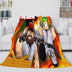 Roblox Blanket Flannel Fleece Throw Cosplay Blanket Christmas Present (Online Order Only)