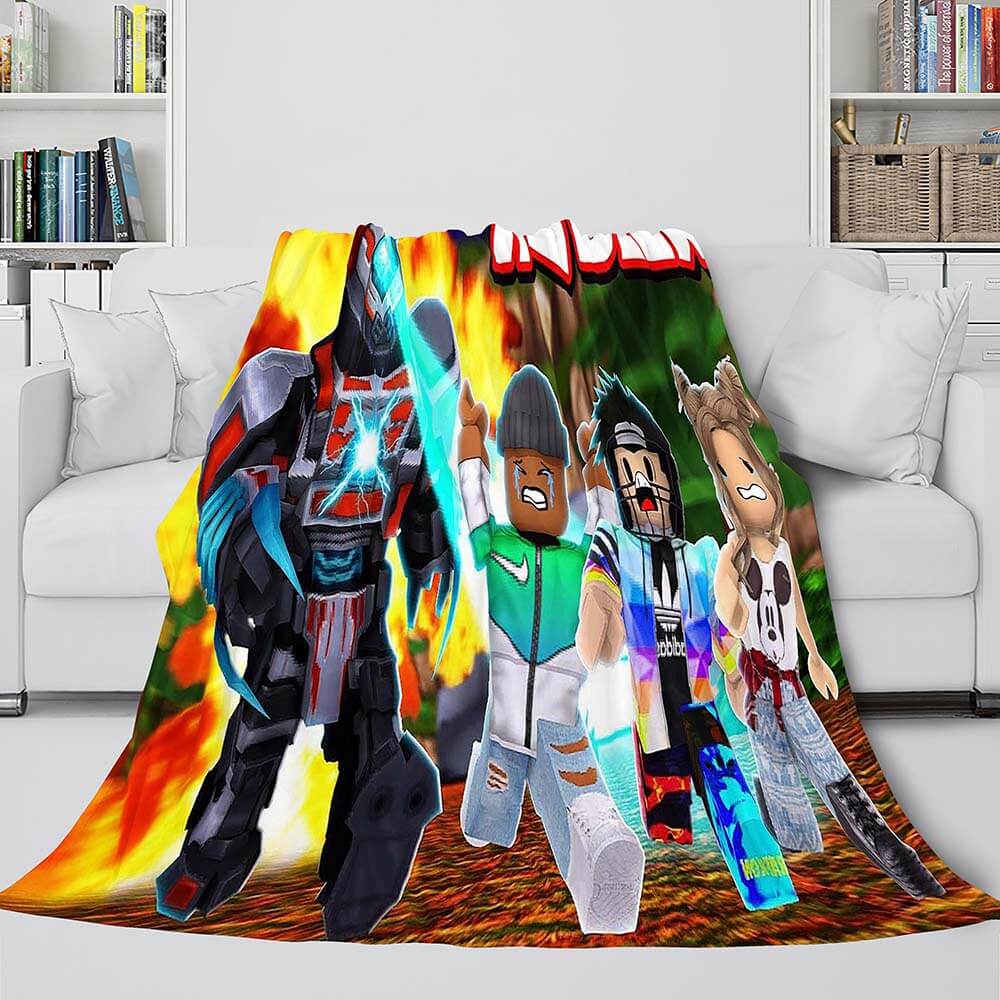 Roblox Blanket Flannel Fleece Throw Cosplay Blanket Christmas Present (Online Order Only)