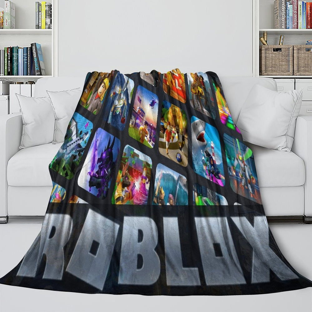 Roblox Blanket Flannel Pattern Throw Kids Room Decoration (Online Order Only)