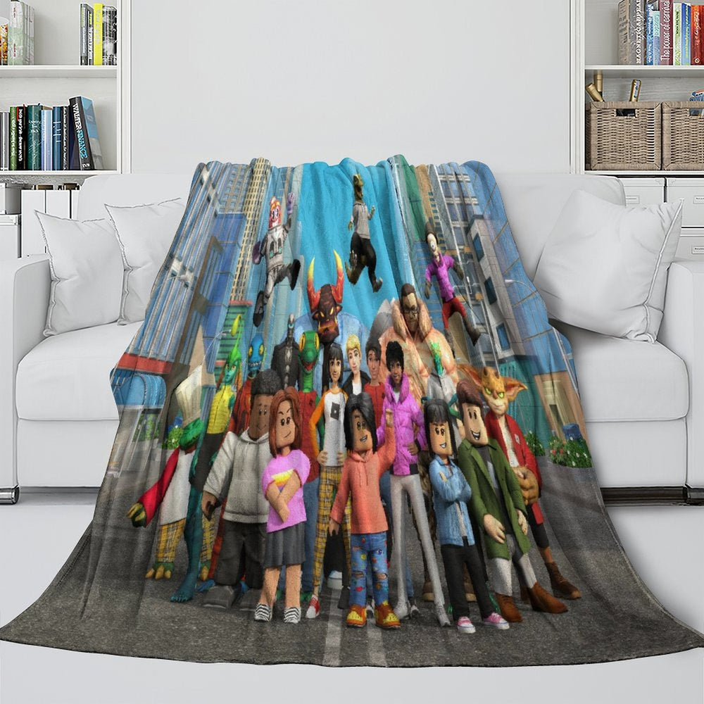 Roblox Blanket Flannel Pattern Throw Kids Room Decoration (Online Order Only)
