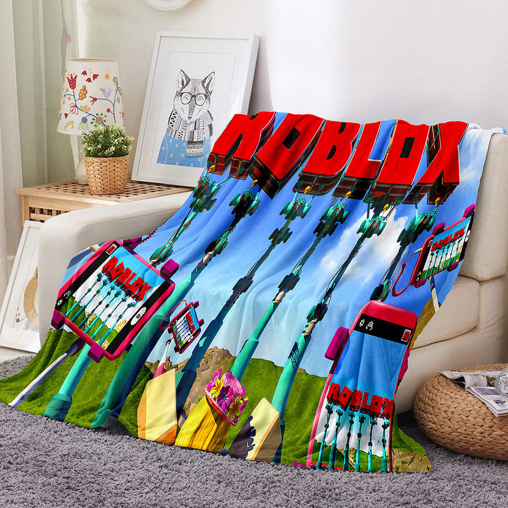 Roblox Pattern Blanket Flannel Throw Room Decoration (Online Order Only)