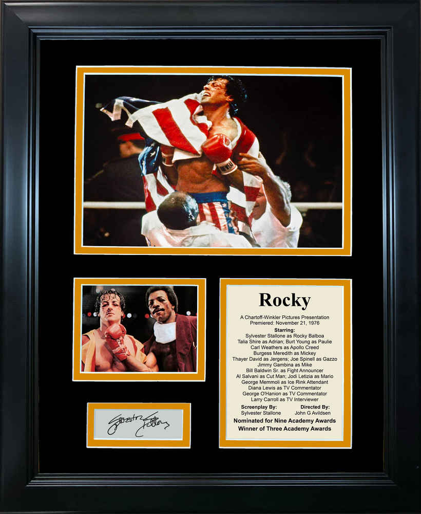 Framed Rocky Balboa Sylvester Stallone Facsimile Laser Engraved Signature Auto Boxing Movie 11"x14"Photo Sig Collage (ONLINE ORDER ONLY)