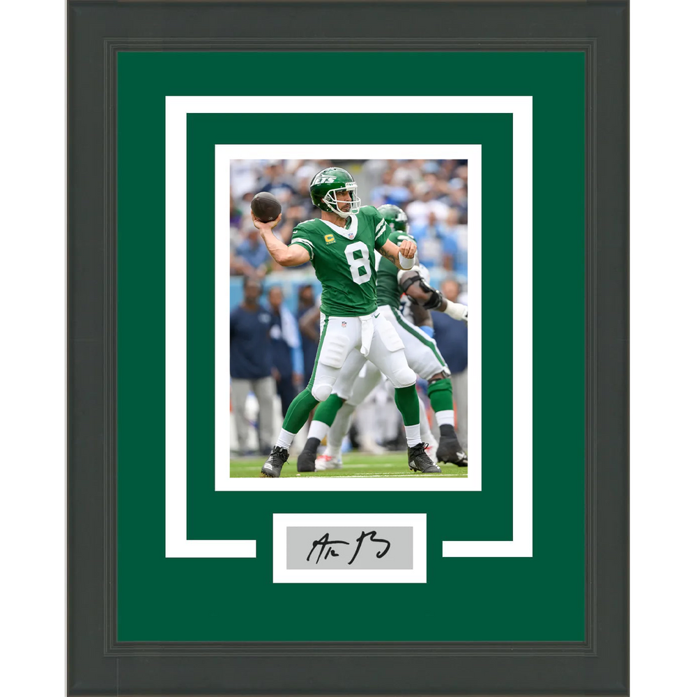 Framed Aaron Rodgers Laser Engraved Signature Auto New York Jets 11x14 Football Photo (ONLINE ORDER ONLY)