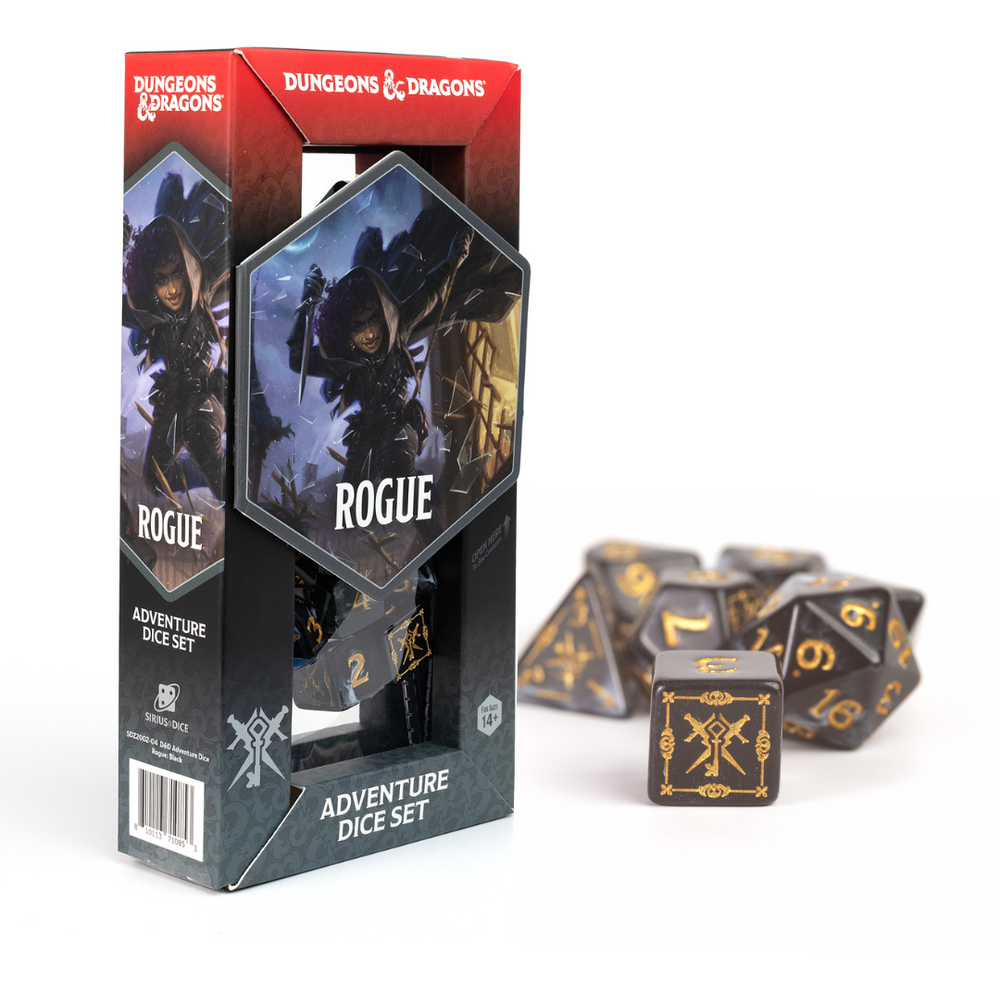 D&D Adventure Dice Set - Rogue Edition | Black 15pc Collection (ONLINE ORDER ONLY)