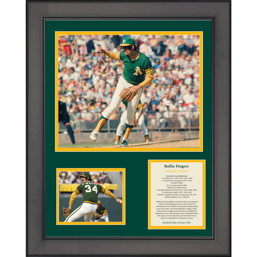 Framed Rollie Fingers Hall of Fame Oakland Athletics A's Baseball 11"x14"Three Photo Collage (ONLINE ORDER ONLY)