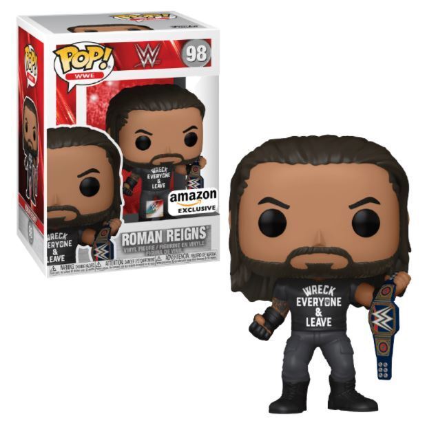 Funko POP WWE: Roman Reigns with Title, Wreck Everyone and Leave, Amazon Exclusive (ONLINE ORDER ONLY)