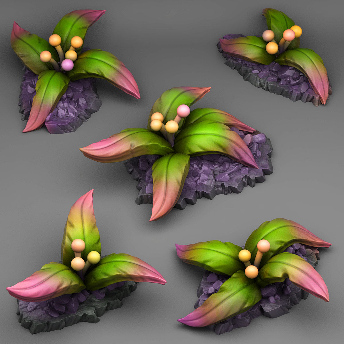 3D Printed Fantastic Plants and Rocks Romantic Plants 28mm - 32mm D&D Wargaming (Online Only)