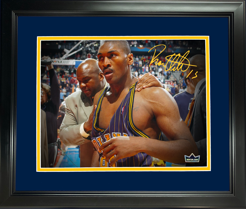 Framed Ron Artest Facsimile Laser Engraved Signature Auto 11"x14"Basketball Photo HOFSM Holo (ONLINE ORDER ONLY)