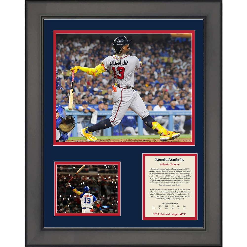 Framed Ronald Acuna Jr 2023 NL MVP Baseball 11"x14" Three Photo Collage (ONLINE ORDER ONLY)
